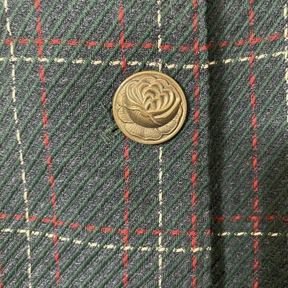 Vintage Harve Benard Suit Jacket 10 and Skirt 14 Womens Green Plaid Wool - Picture 6 of 8